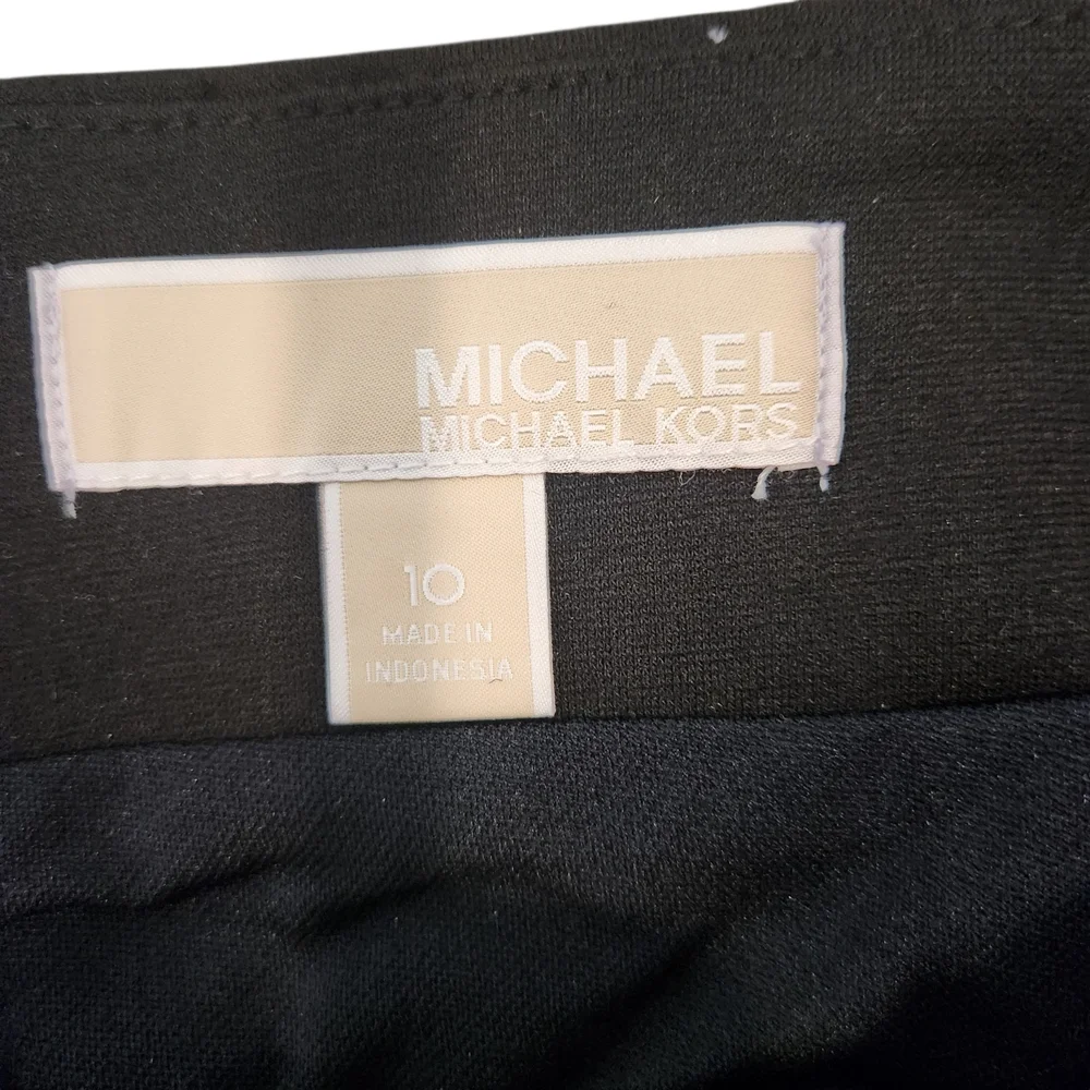 Michael Kors‎ Black and Gold Knee-Length Pencil Skirt Size: 10 Edgy Classic